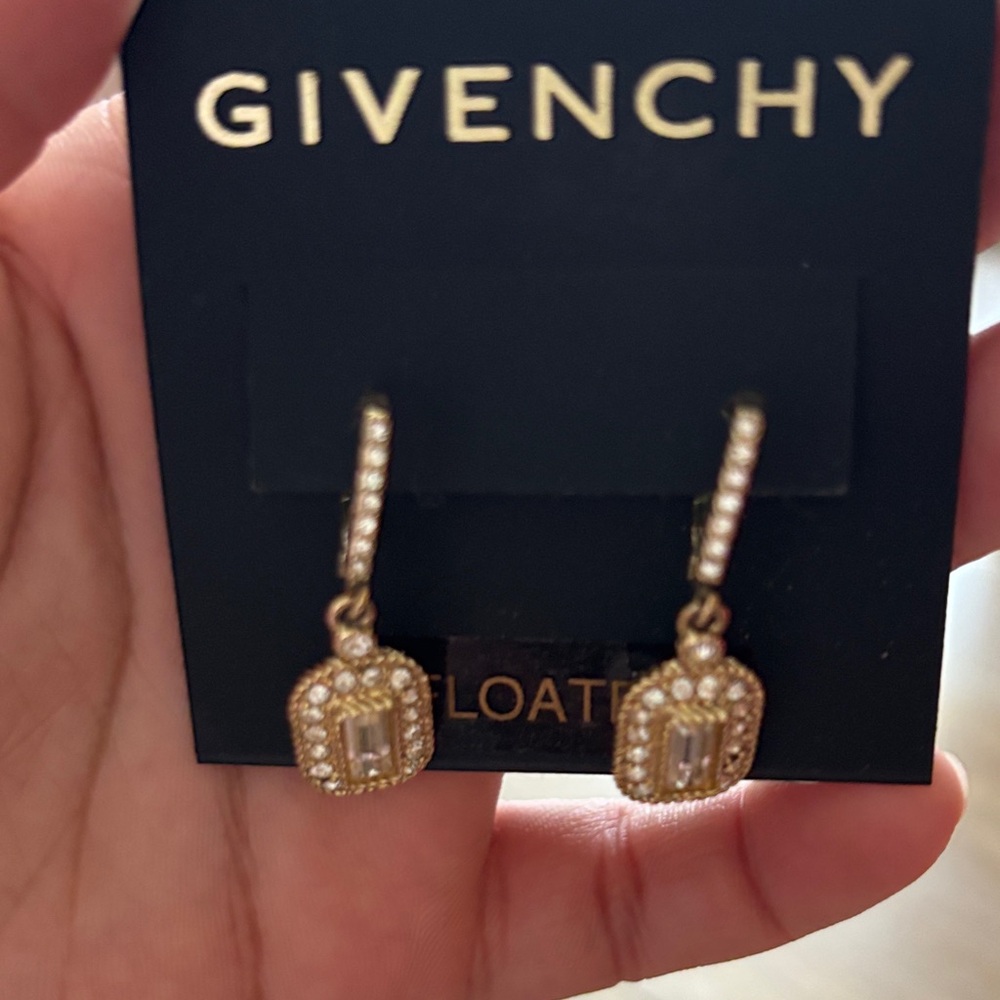 Givenchy Gold and Pink Crystal Earrings - Picture 3 of 3